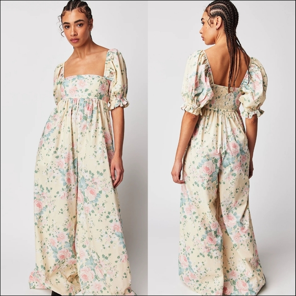 Selkie Pants - SOLD Selkie Fantasy Yellow Floral Jumpsuit